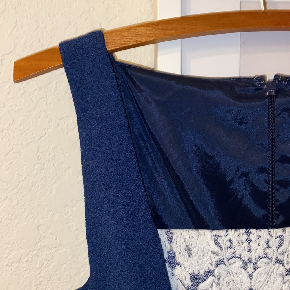 Navy & Lace Dress by Black Halo - Picture 7 of 11